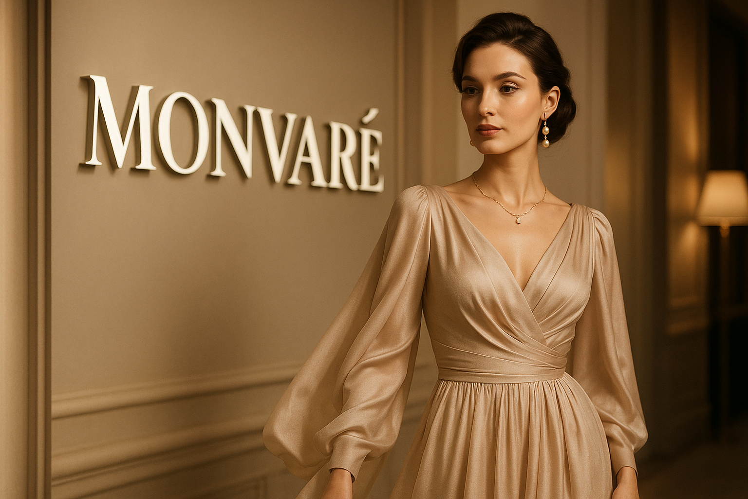 sign the Monvare and one woman wearing very beautifull  wearing